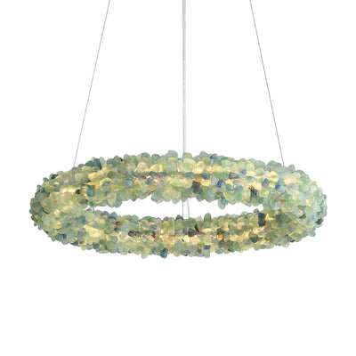 Ziva by Golden Lighting Corallo Integrated LED 22in Chandelier in Turquoise - - Golden Lighting