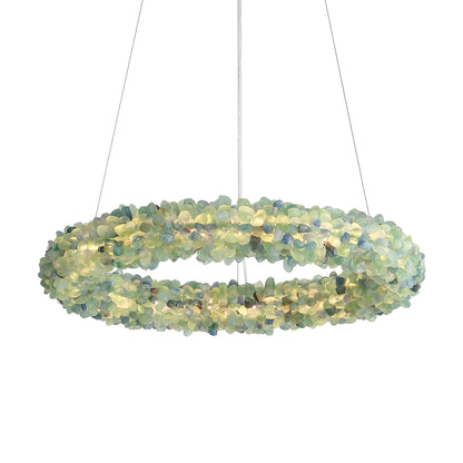 Ziva by Golden Lighting Corallo Integrated LED 22in Chandelier in Turquoise - - Golden Lighting