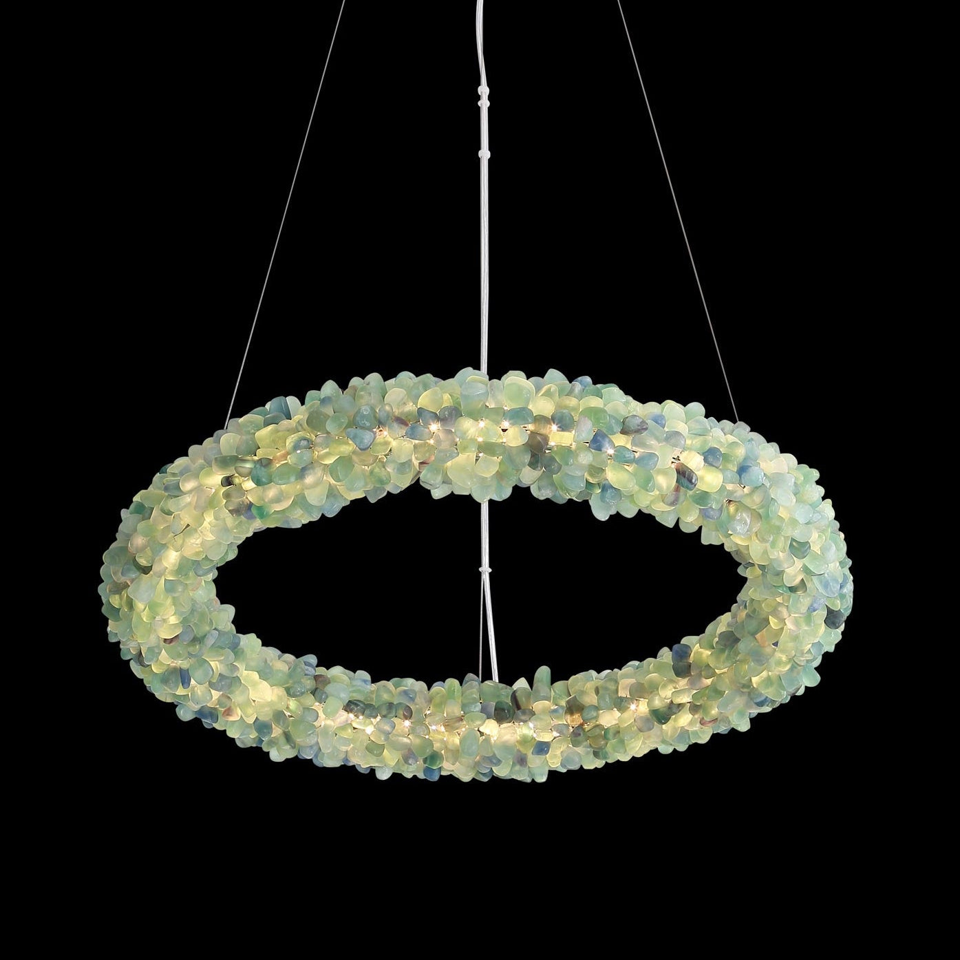 Ziva by Golden Lighting Corallo Integrated LED 22in Chandelier in Turquoise