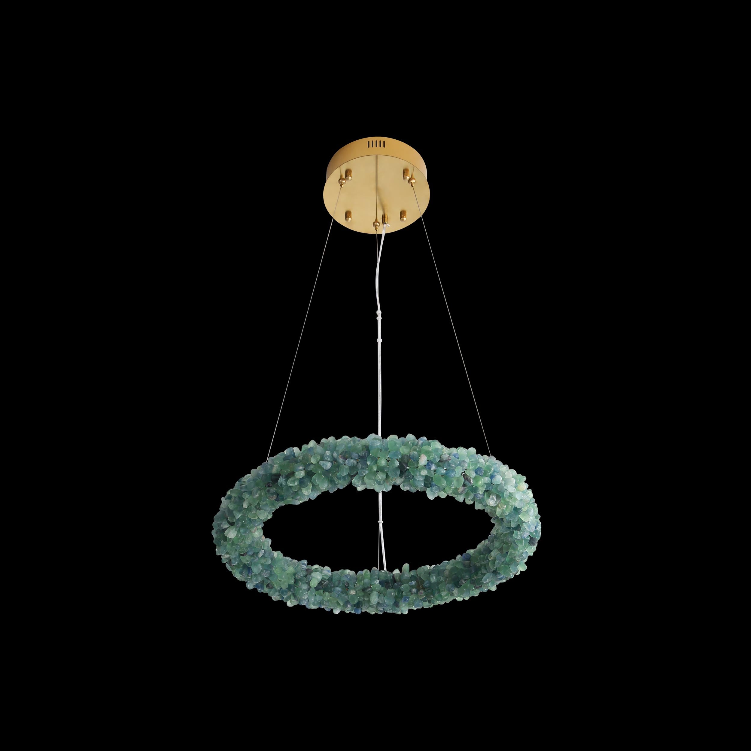Ziva by Golden Lighting Corallo Integrated LED 22in Chandelier in Turquoise - - Golden Lighting