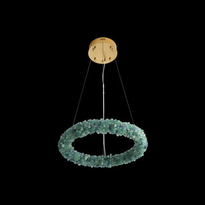 Ziva by Golden Lighting Corallo Integrated LED 22in Chandelier in Turquoise - - Golden Lighting