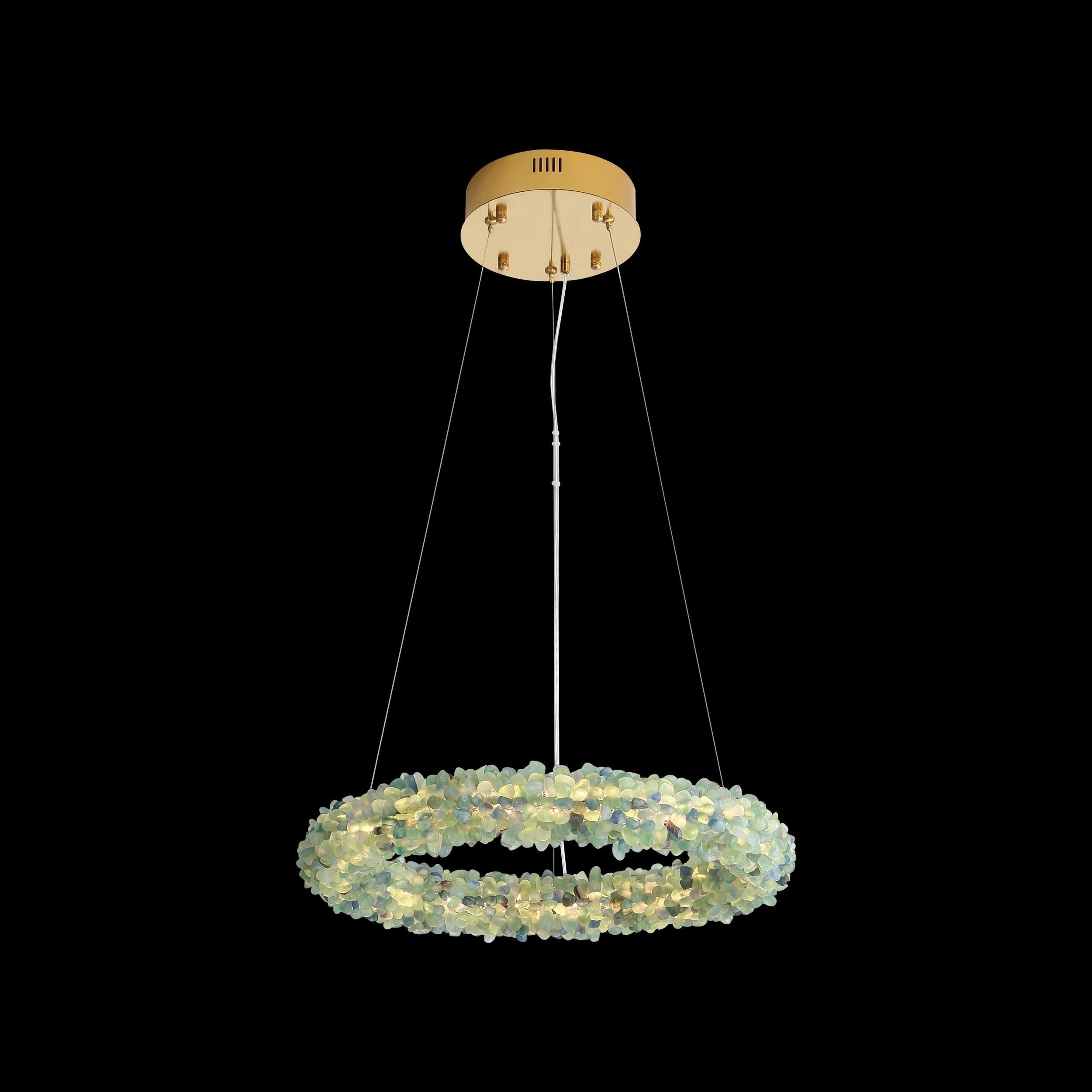 Ziva by Golden Lighting Corallo Integrated LED 22in Chandelier in Turquoise - - Golden Lighting