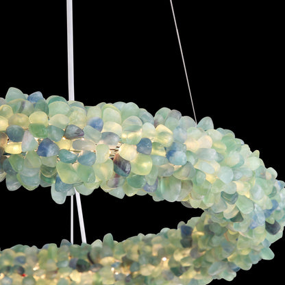 Ziva by Golden Lighting Corallo Integrated LED 22in Chandelier in Turquoise - - Golden Lighting