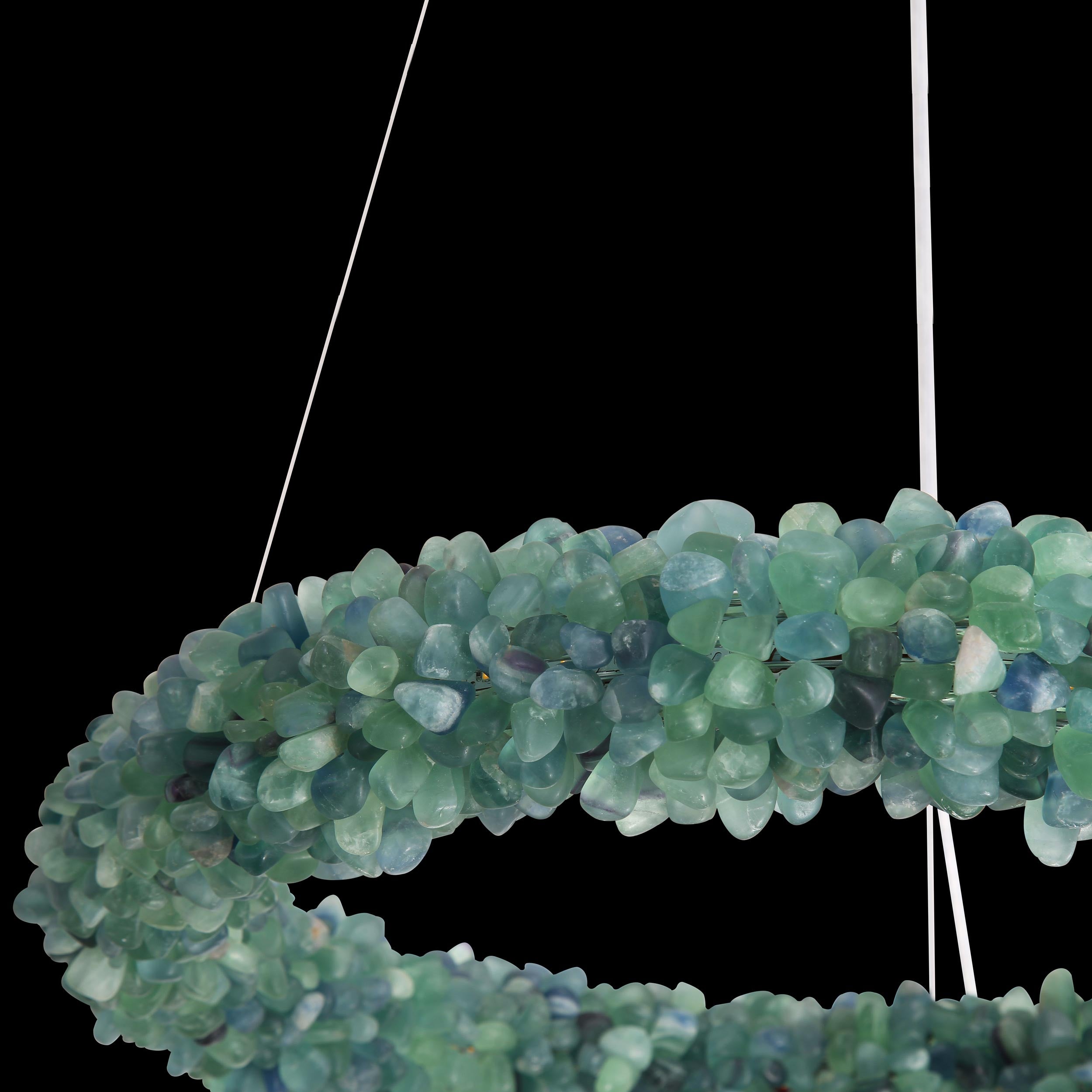 Ziva by Golden Lighting Corallo Integrated LED 22in Chandelier in Turquoise