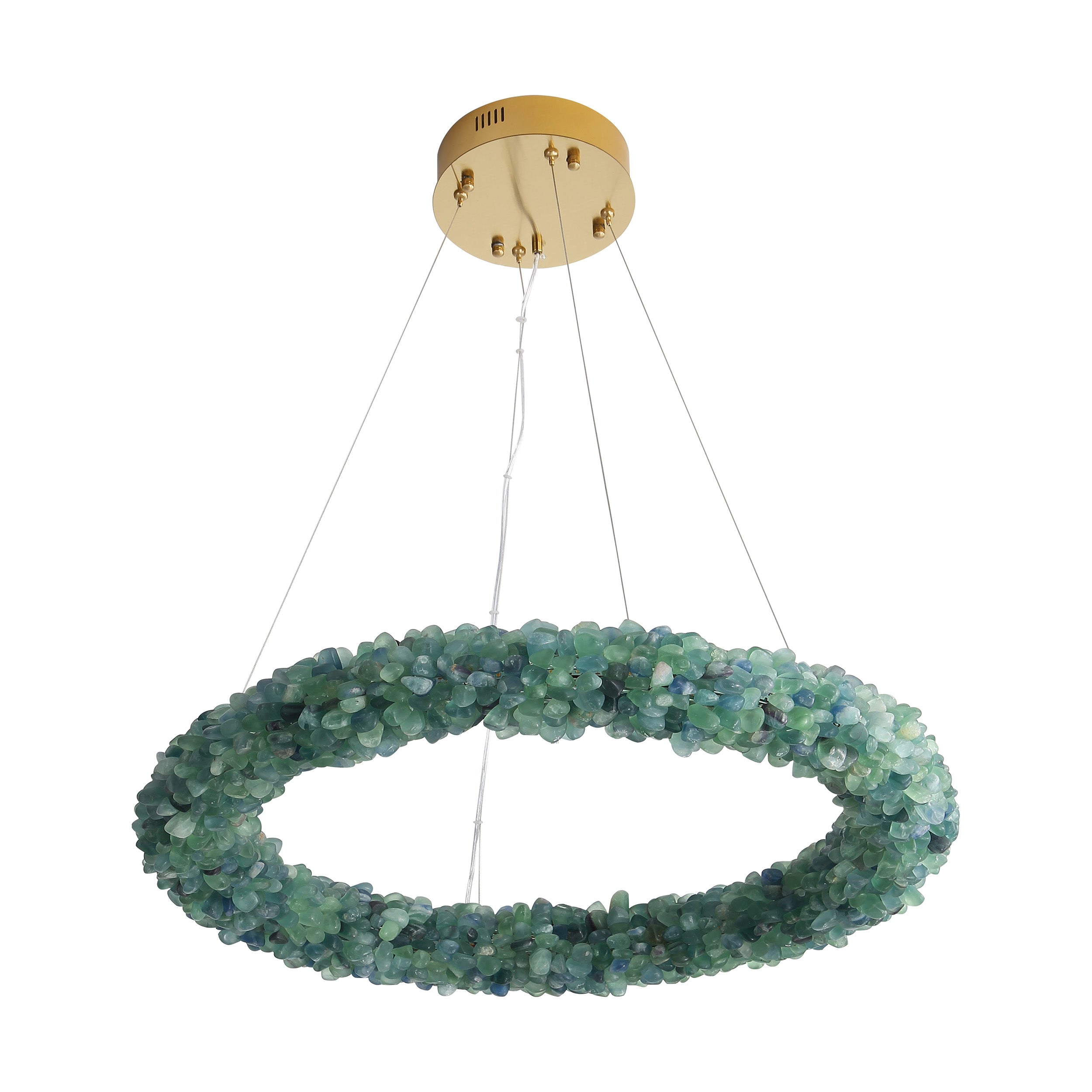 Ziva by Golden Lighting Corallo Integrated LED 30in Chandelier in Turquoise - - Golden Lighting