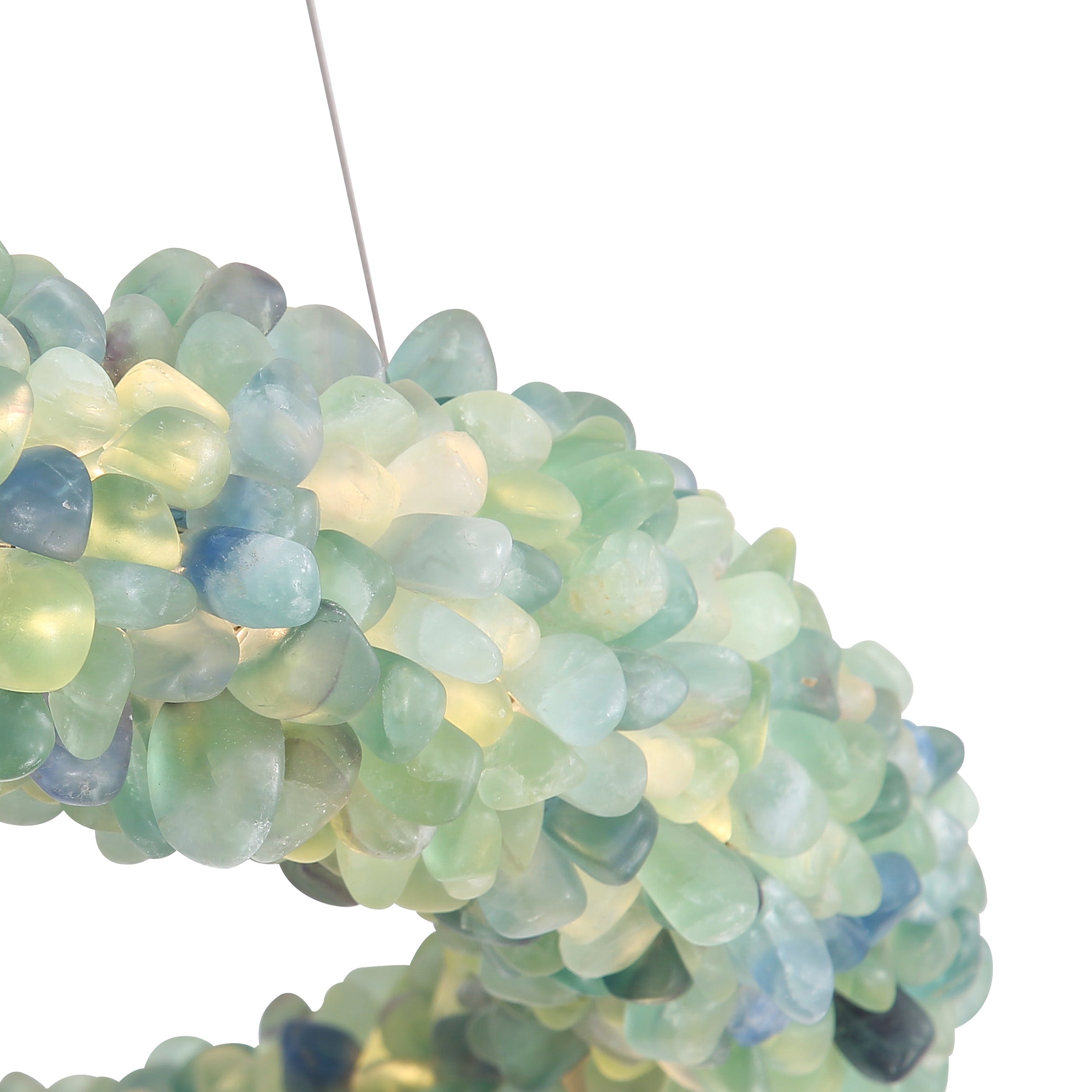Ziva by Golden Lighting Corallo Integrated LED 30in Chandelier in Turquoise - - Golden Lighting
