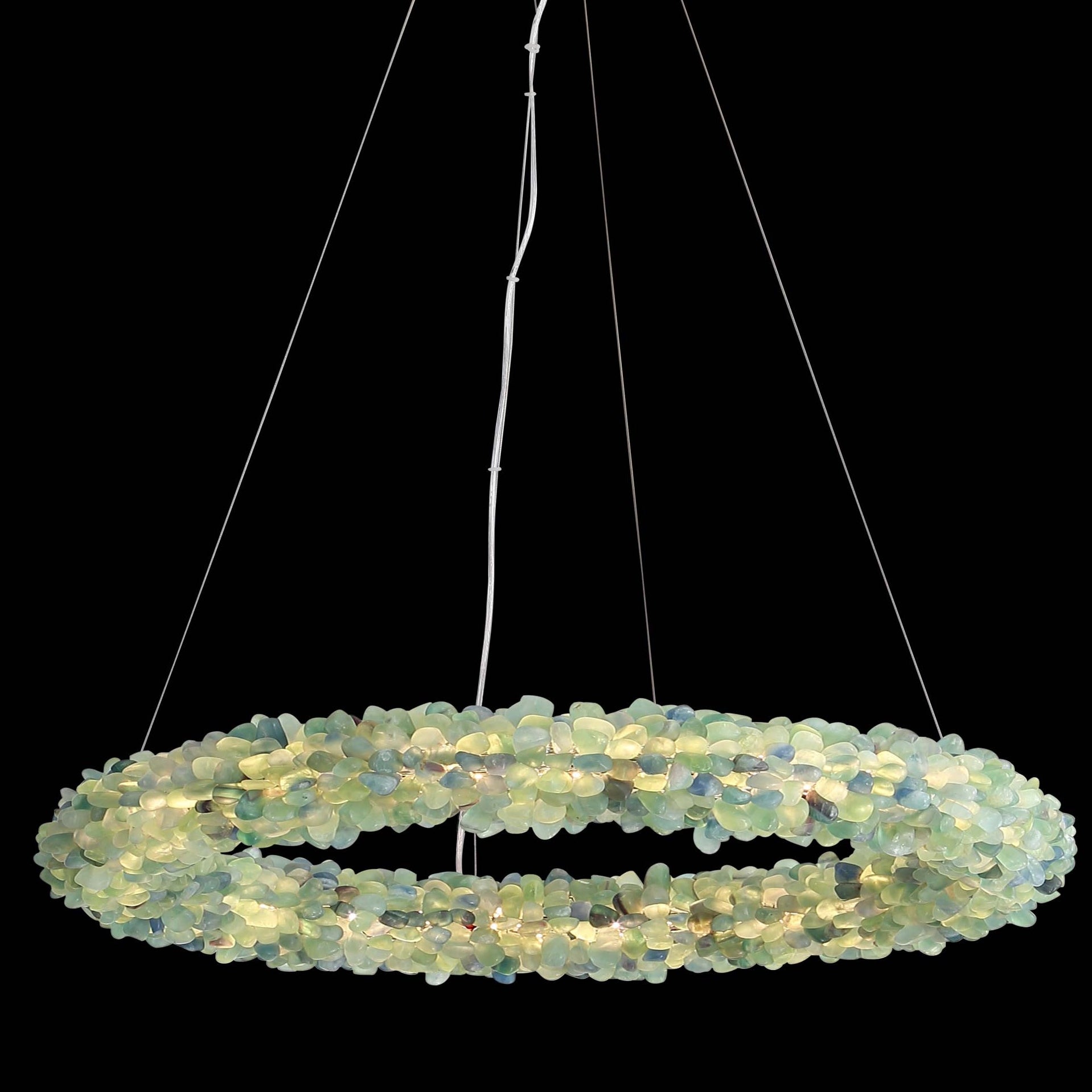 Ziva by Golden Lighting Corallo Integrated LED 30in Chandelier in Turquoise