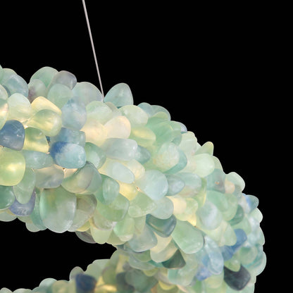 Ziva by Golden Lighting Corallo Integrated LED 30in Chandelier in Turquoise - - Golden Lighting