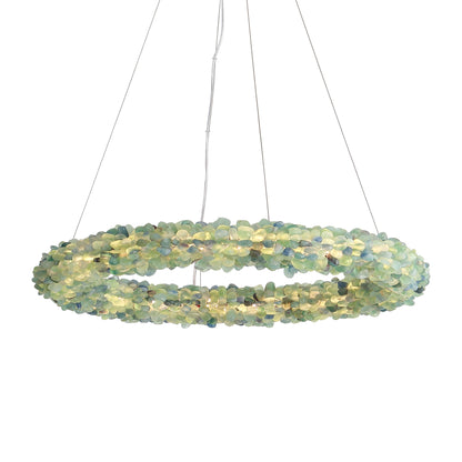 Ziva by Golden Lighting Corallo Integrated LED 30in Chandelier in Turquoise - - Golden Lighting
