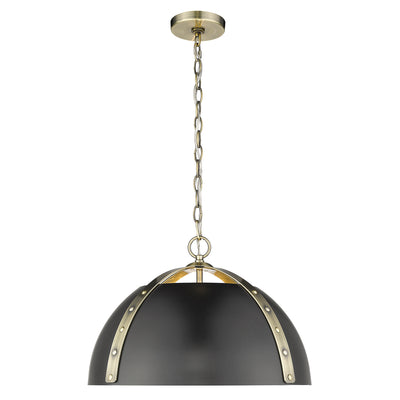 Golden Lighting Aldrich 3-light Pendant in Aged Brass - - Golden Lighting