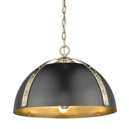 Golden Lighting Aldrich 3-light Pendant in Aged Brass
