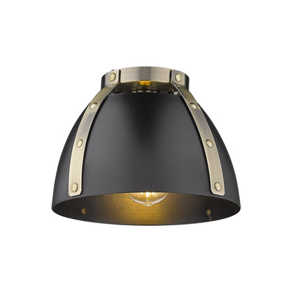 Aldrich 1-light Flush Mount in Aged Brass