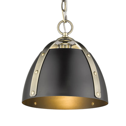 Golden Lighting Aldrich 1-light Pendant in Aged Brass - - Golden Lighting