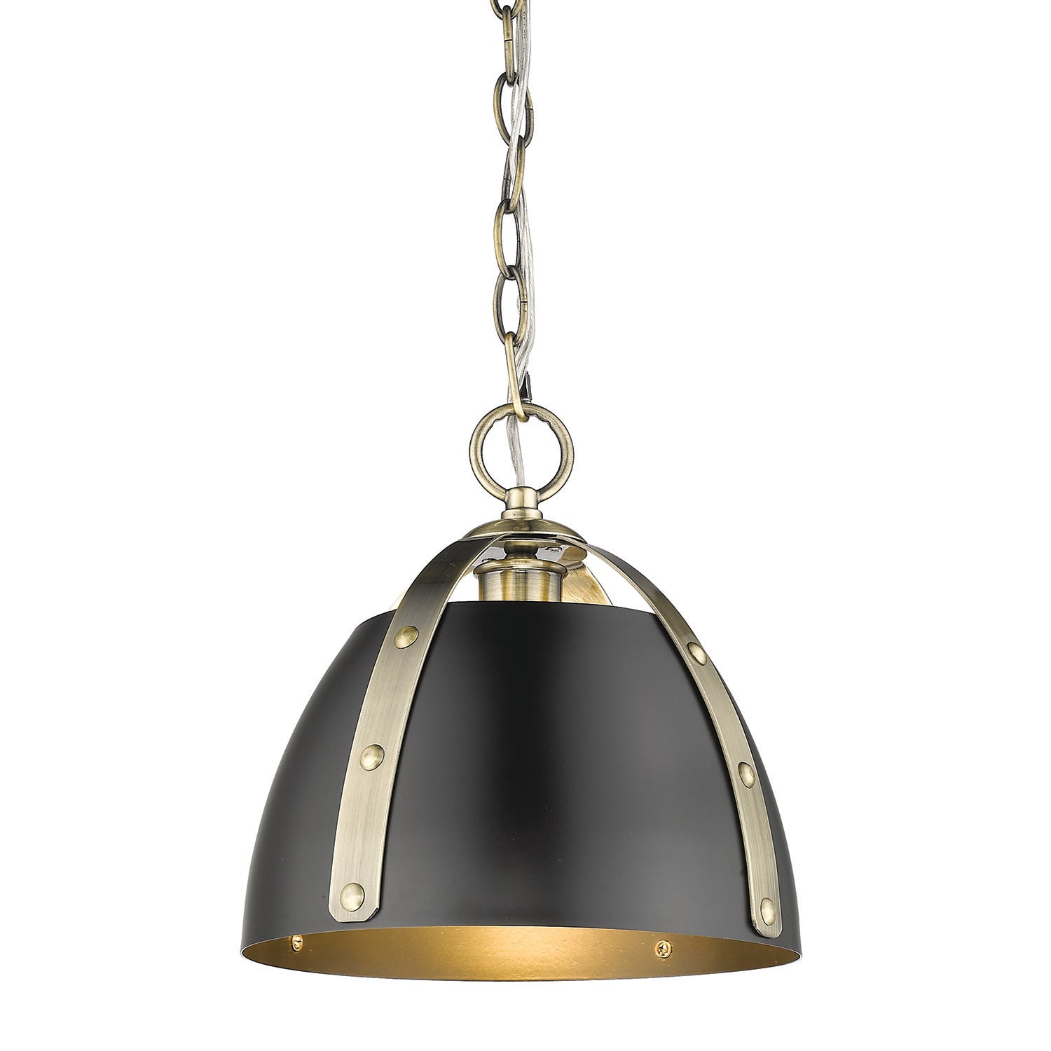 Golden Lighting Aldrich 1-light Pendant in Aged Brass - - Golden Lighting