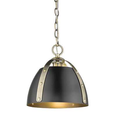Golden Lighting Aldrich 1-light Pendant in Aged Brass - - Golden Lighting