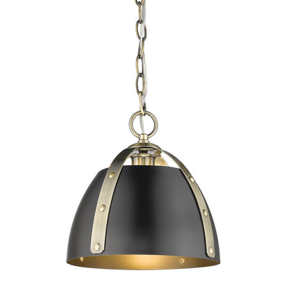 Golden Lighting Aldrich 1-light Pendant in Aged Brass - - Golden Lighting