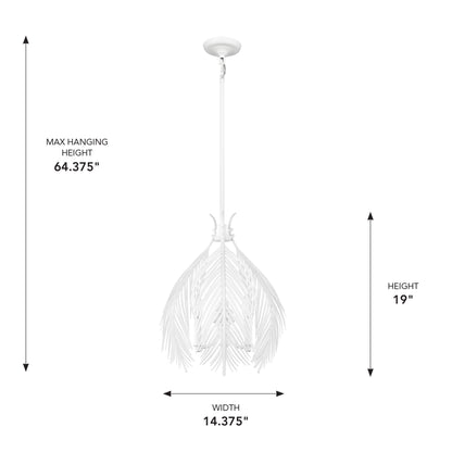Golden Lighting Cay 3-light Pendant in Matte White - - Golden Lighting