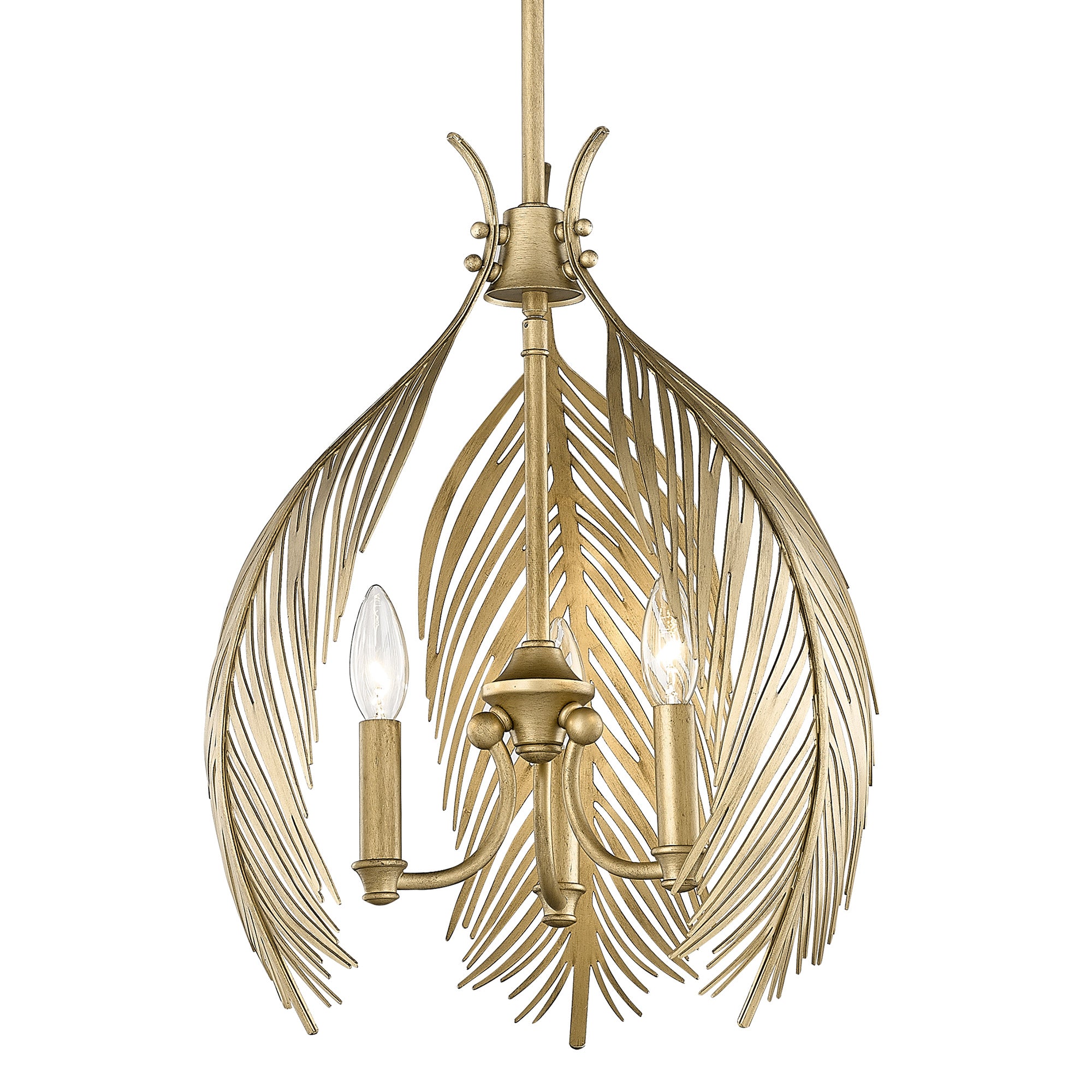 Cay 3 Light Pendant in Vintage Fired Gold - - Golden Lighting