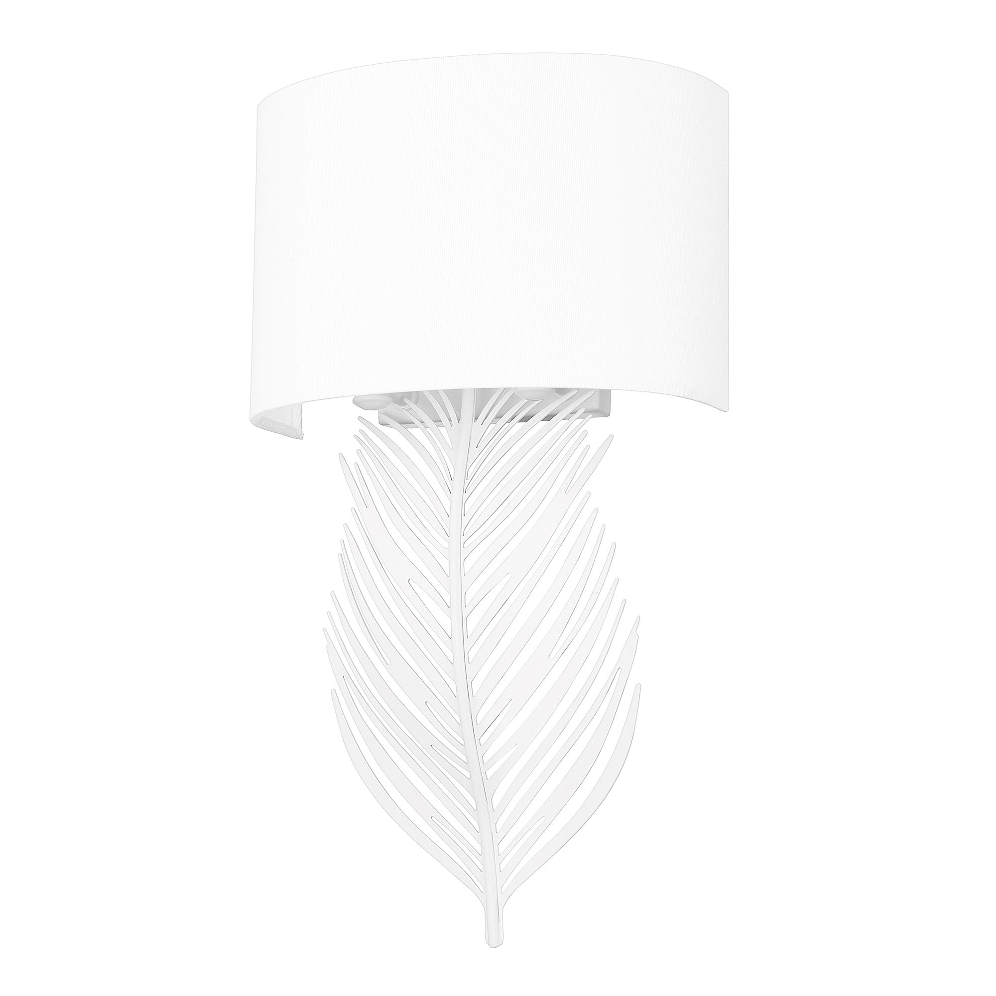 Cay WHT 2 Light Wall Sconce in Matte White with Modern White Shade - - Golden Lighting