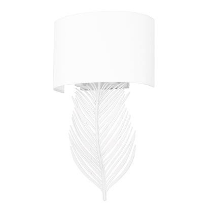Cay WHT 2 Light Wall Sconce in Matte White with Modern White Shade - - Golden Lighting