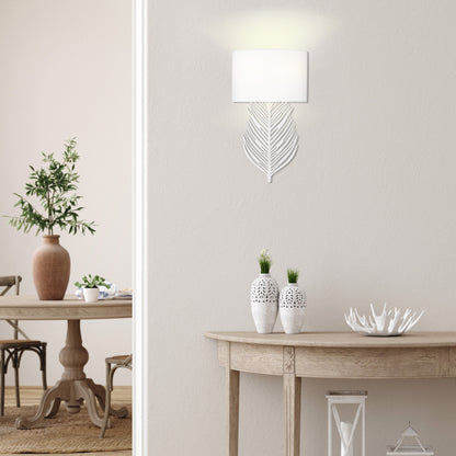 Cay WHT 2 Light Wall Sconce in Matte White with Modern White Shade - Default Title - Golden Lighting