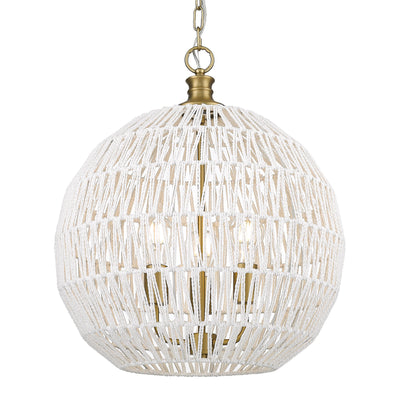 Golden Lighting Florence 3-light Pendant in Brushed Champagne Brass - - Golden Lighting