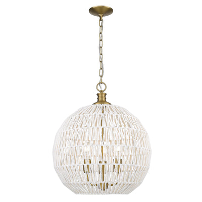 Golden Lighting Florence 3-light Pendant in Brushed Champagne Brass - - Golden Lighting