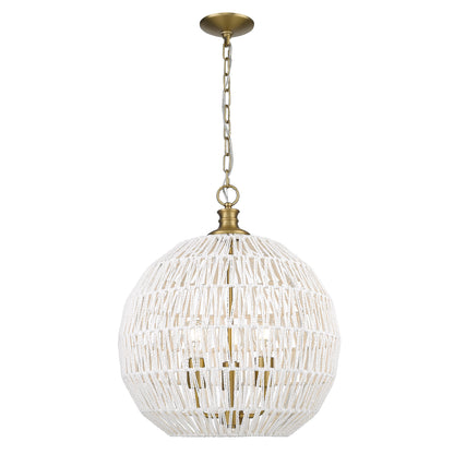Golden Lighting Florence 3-light Pendant in Brushed Champagne Brass - - Golden Lighting