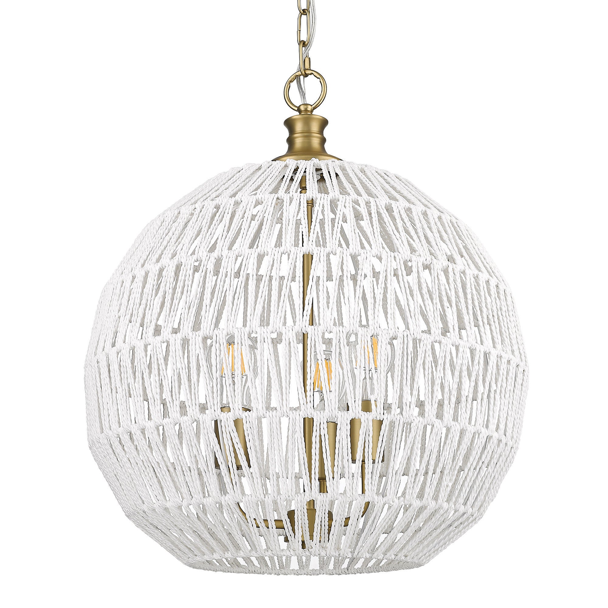 Golden Lighting Florence 3-light Pendant in Brushed Champagne Brass - - Golden Lighting