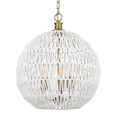 Golden Lighting Florence 3-light Pendant in Brushed Champagne Brass - - Golden Lighting