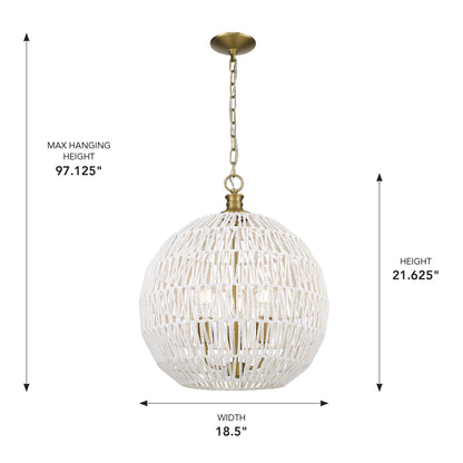 Golden Lighting Florence 3-light Pendant in Brushed Champagne Brass - - Golden Lighting