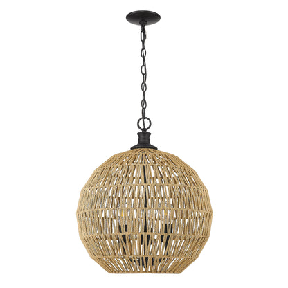 Golden Lighting Florence 3-light Pendant in Matte Black - - Golden Lighting