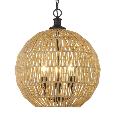 Golden Lighting Florence 3-light Pendant in Matte Black - - Golden Lighting