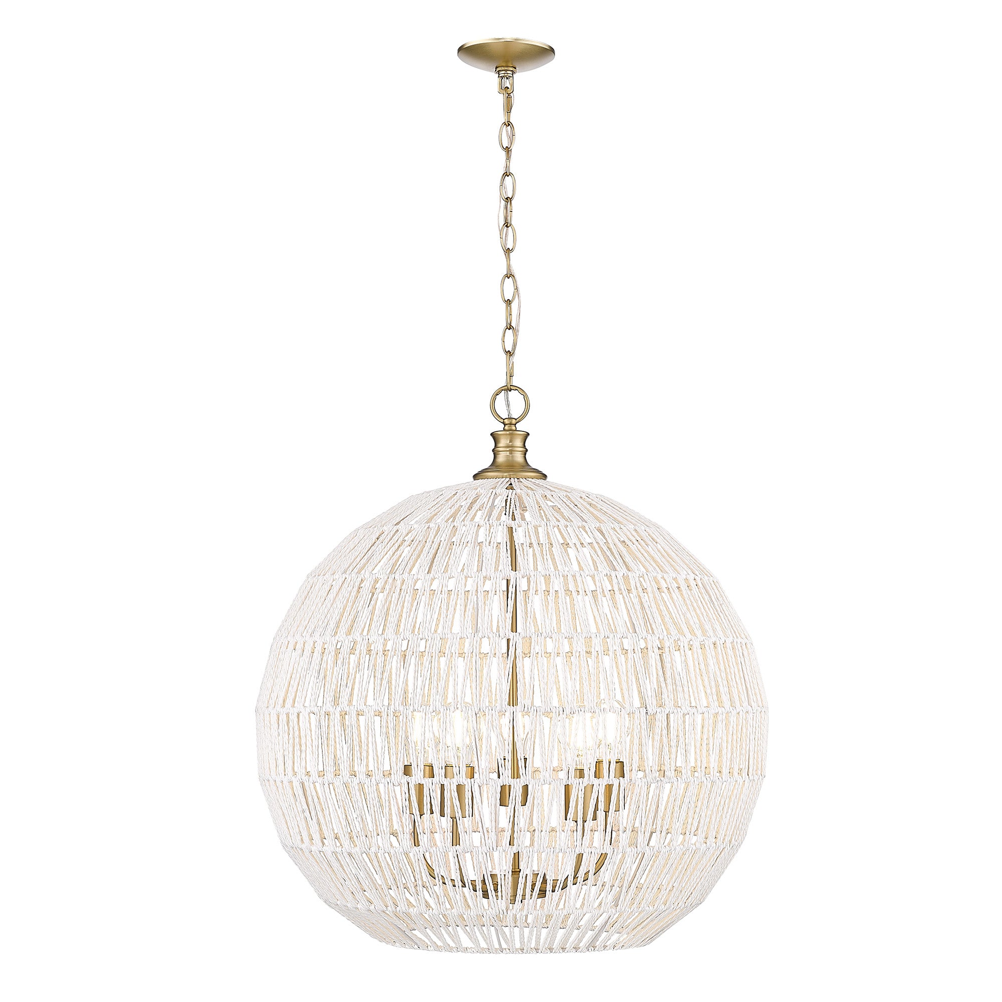 Golden Lighting Florence 5-light Pendant in Brushed Champagne Brass - - Golden Lighting