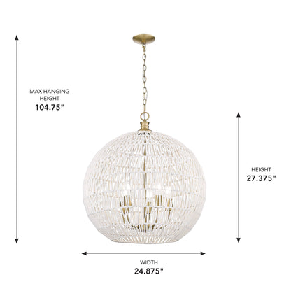 Golden Lighting Florence 5-light Pendant in Brushed Champagne Brass - - Golden Lighting