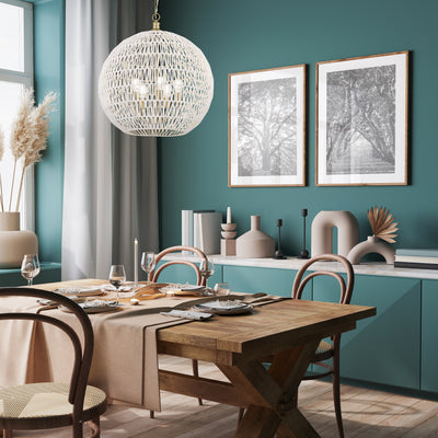 Golden Lighting Florence 5-light Pendant in Brushed Champagne Brass - - Golden Lighting