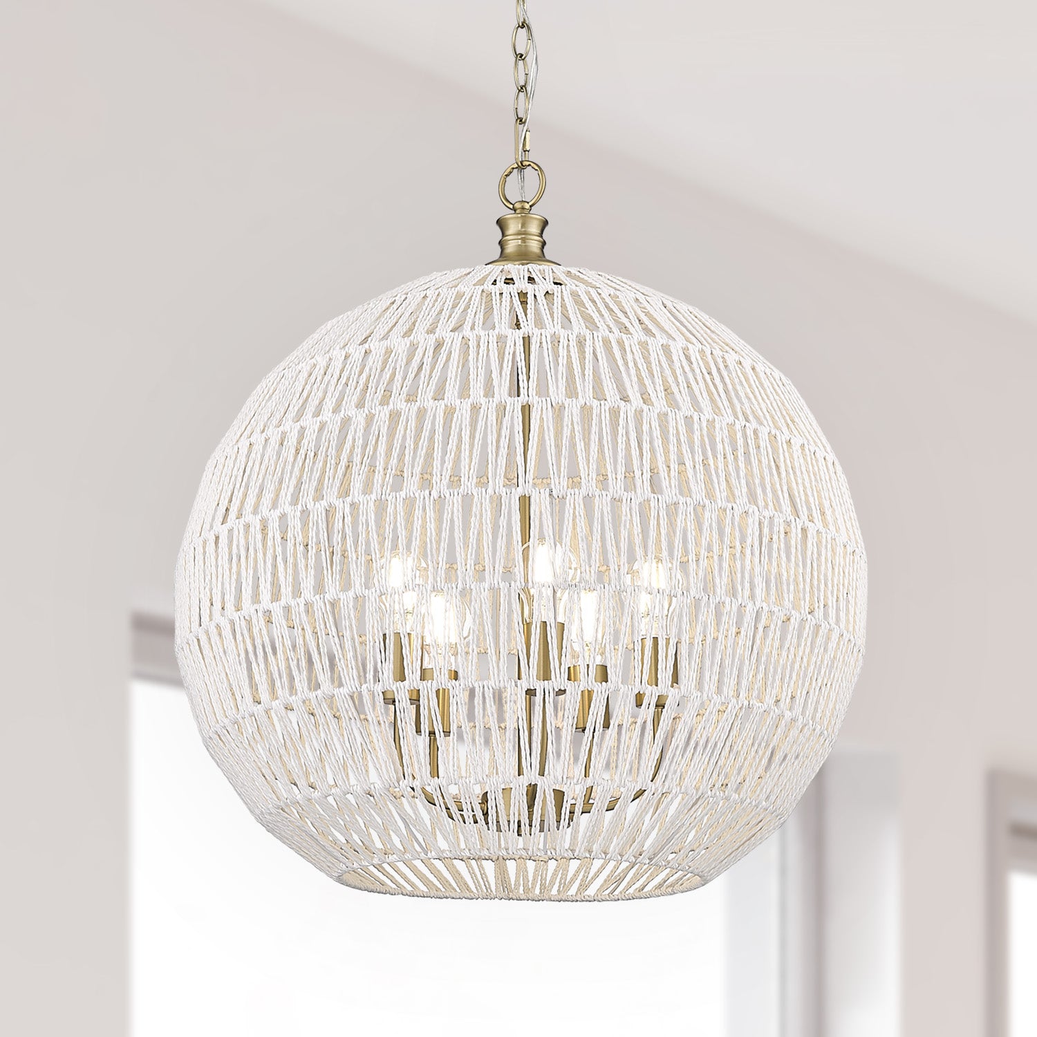Golden Lighting Florence 5-light Pendant in Brushed Champagne Brass - - Golden Lighting