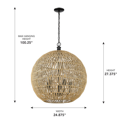 Golden Lighting Florence 5-light Pendant in Matte Black - - Golden Lighting