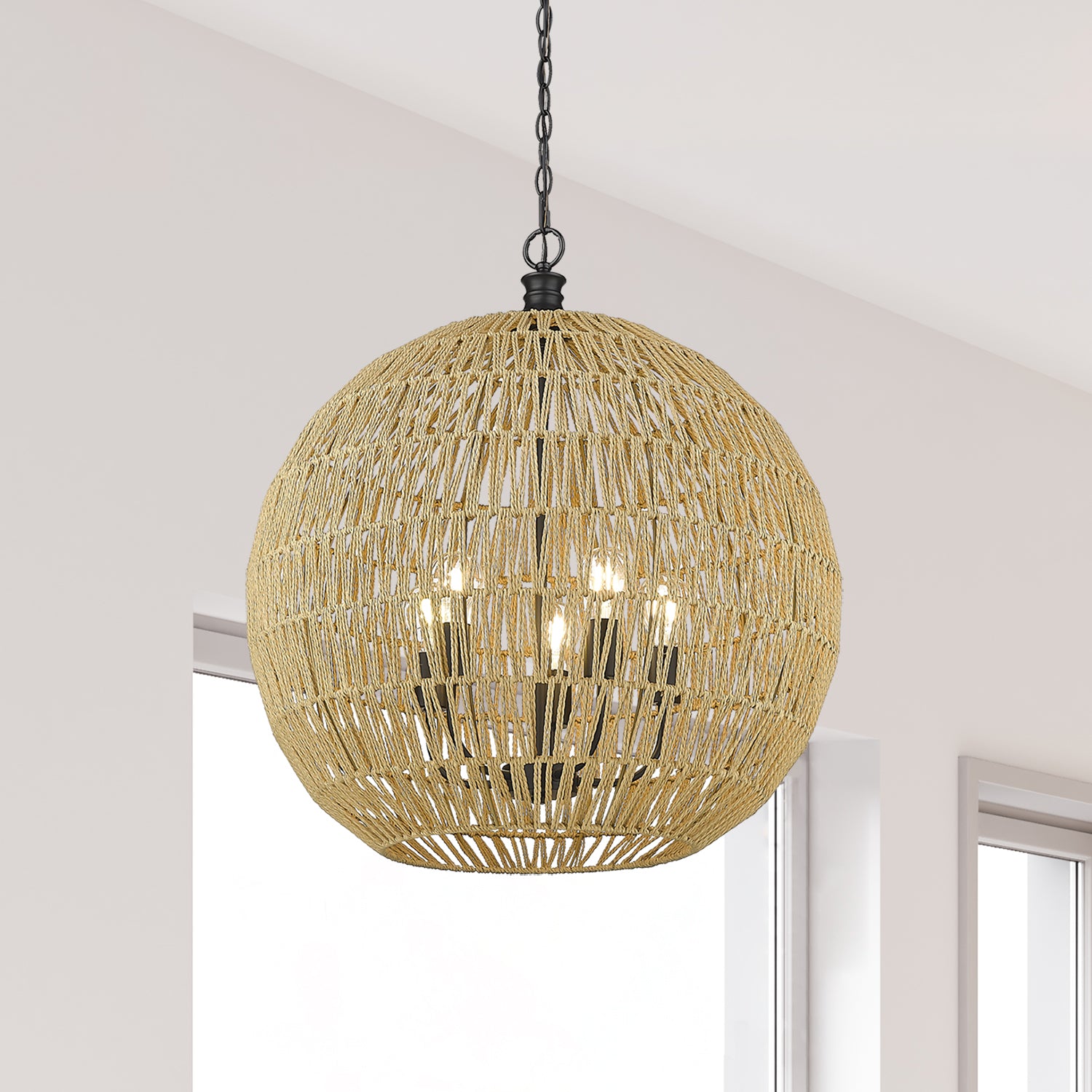 Golden Lighting Florence 5-light Pendant in Matte Black - - Golden Lighting