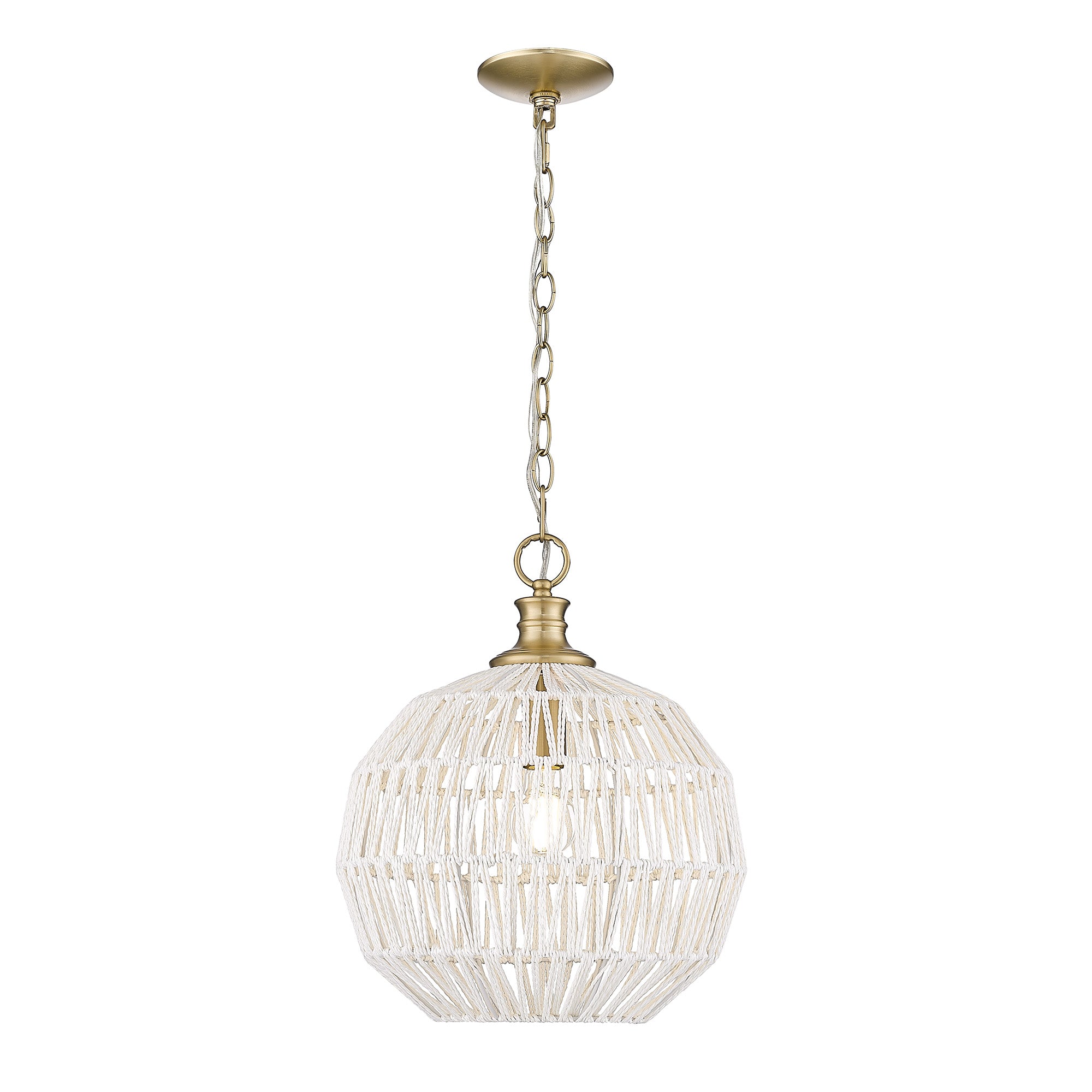 Golden Lighting Florence 1-light Pendant in Brushed Champagne Brass - - Golden Lighting