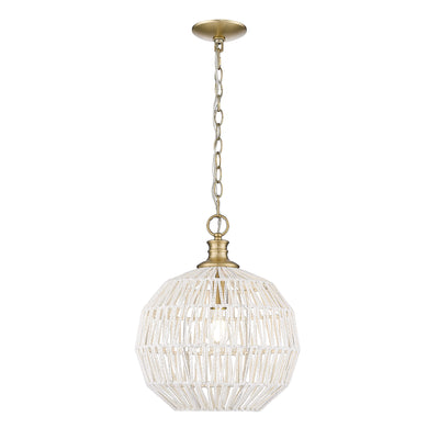 Golden Lighting Florence 1-light Pendant in Brushed Champagne Brass - - Golden Lighting