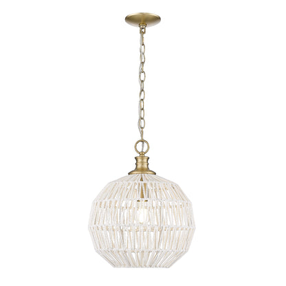 Golden Lighting Florence 1-light Pendant in Brushed Champagne Brass - - Golden Lighting