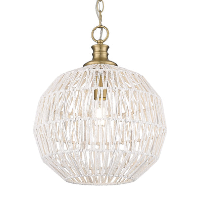 Golden Lighting Florence 1-light Pendant in Brushed Champagne Brass - - Golden Lighting