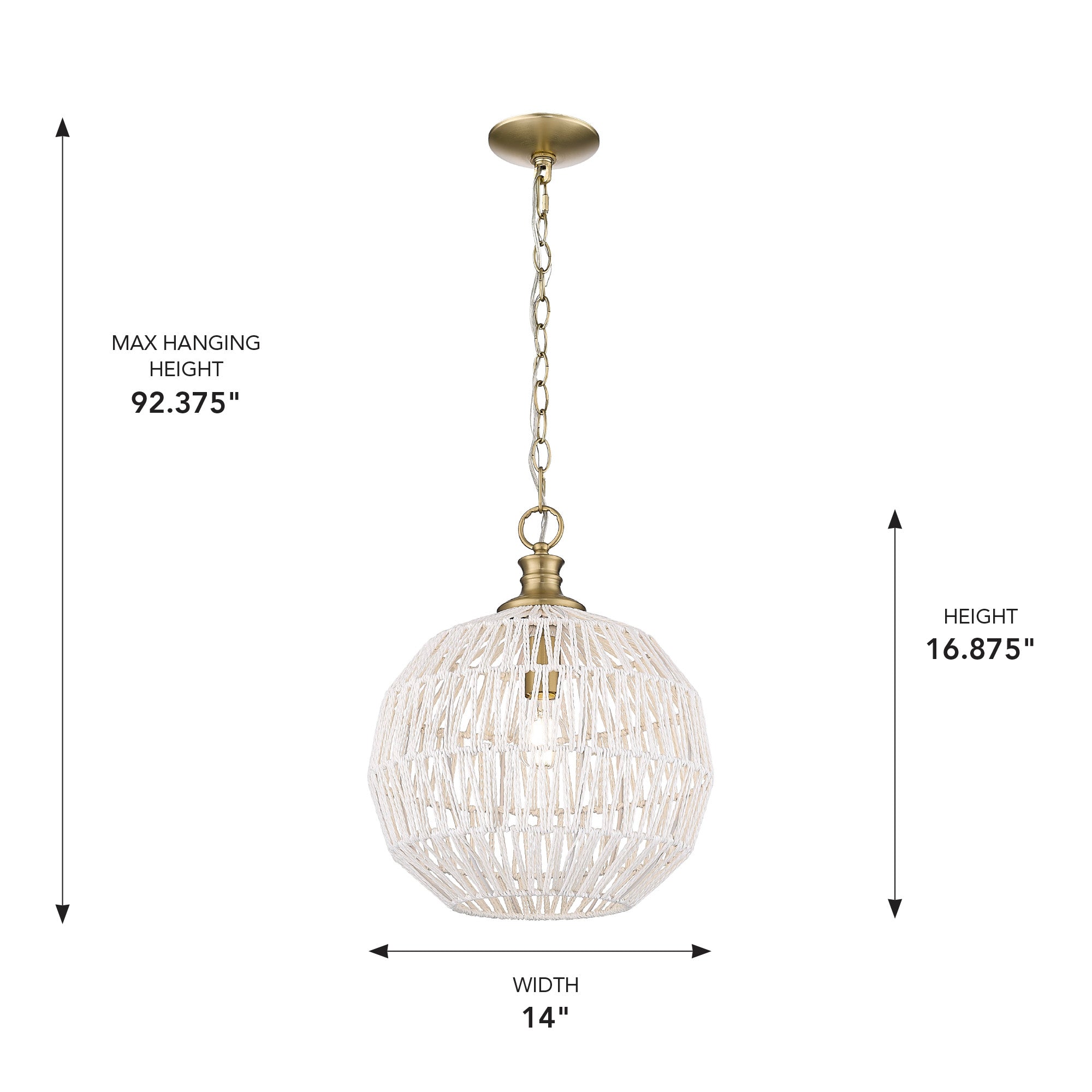 Golden Lighting Florence 1-light Pendant in Brushed Champagne Brass - - Golden Lighting