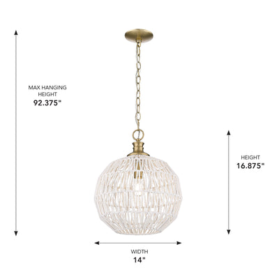 Golden Lighting Florence 1-light Pendant in Brushed Champagne Brass - - Golden Lighting