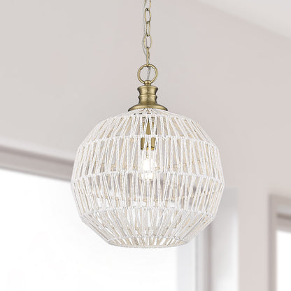 Golden Lighting Florence 1-light Pendant in Brushed Champagne Brass - - Golden Lighting