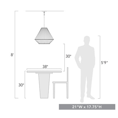Golden Lighting Valentina 4-light Pendant in Matte Black and Natural Raphia Rope shade - - Golden Lighting