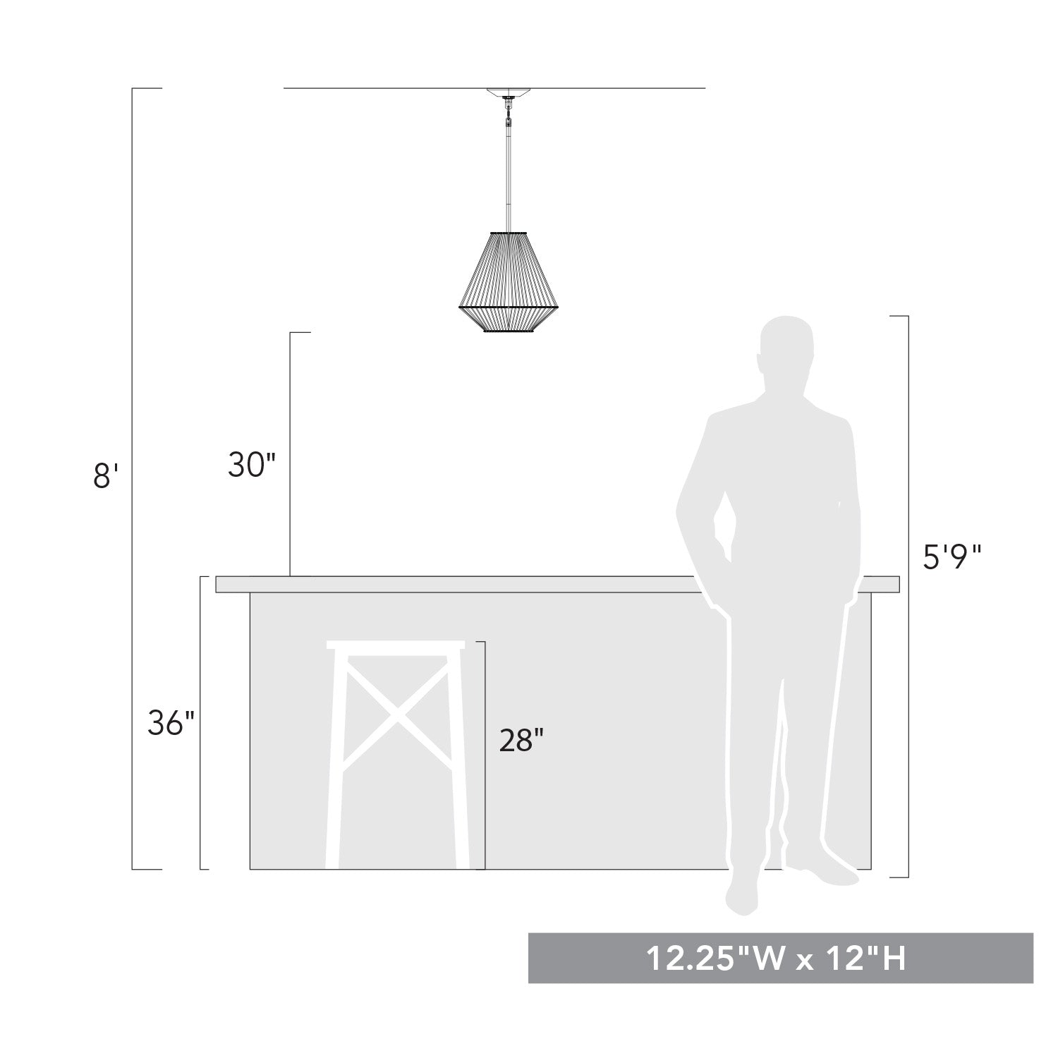 Golden Lighting Valentina 1-light Pendant in Matte Black - - Golden Lighting