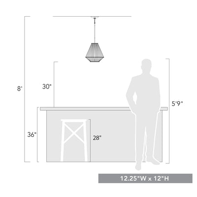 Golden Lighting Valentina 1-light Pendant in Matte Black - - Golden Lighting