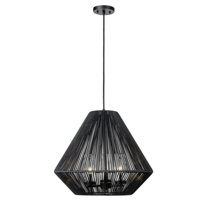 Golden Lighting Valentina 3-light Outdoor Pendant in Natural Black - - Golden Lighting
